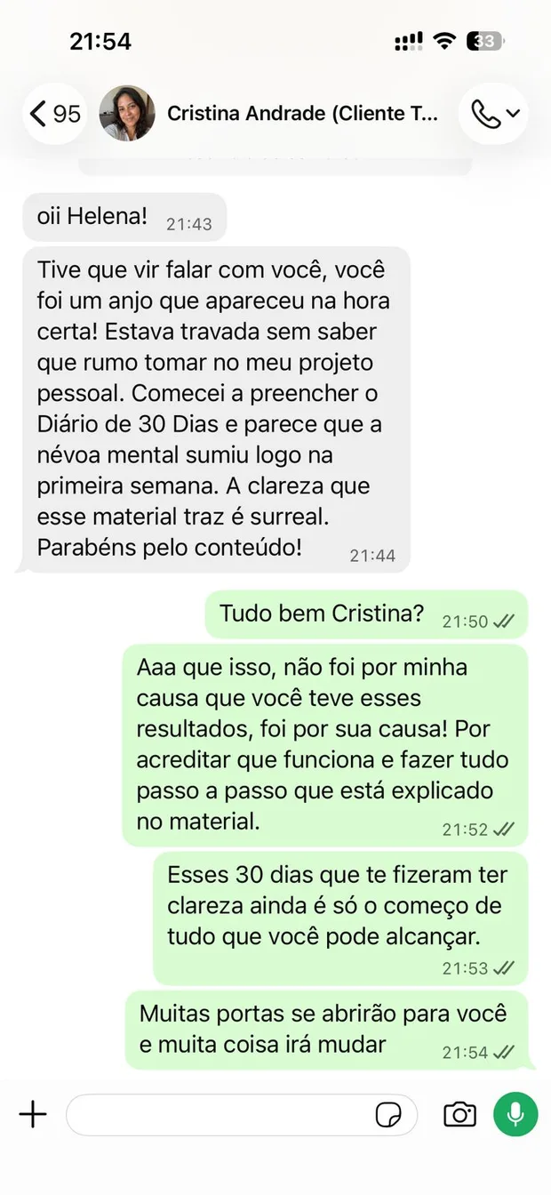 Conversa de no WhatsApp sobre os Códigos da Alma