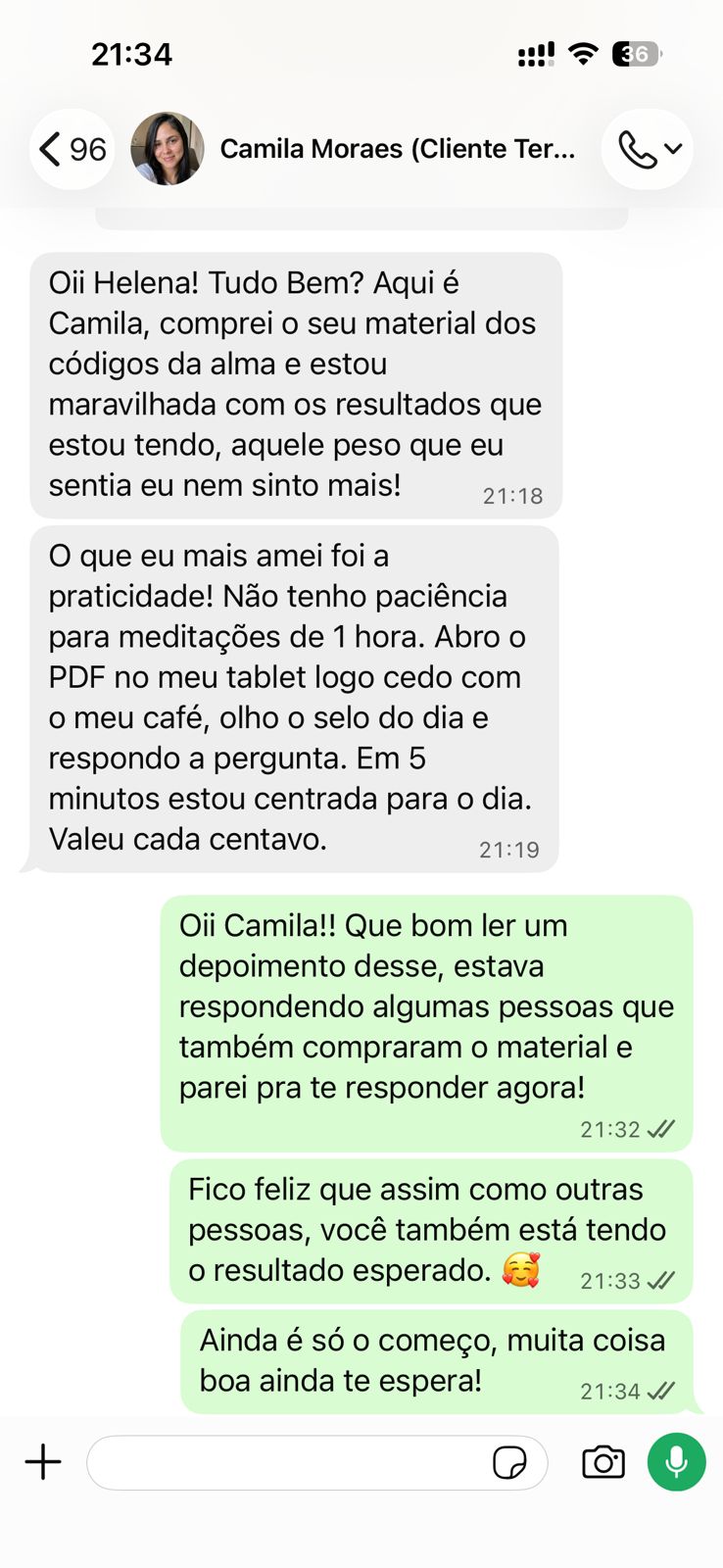 Depoimento de Renata Souza sobre os Códigos da Alma